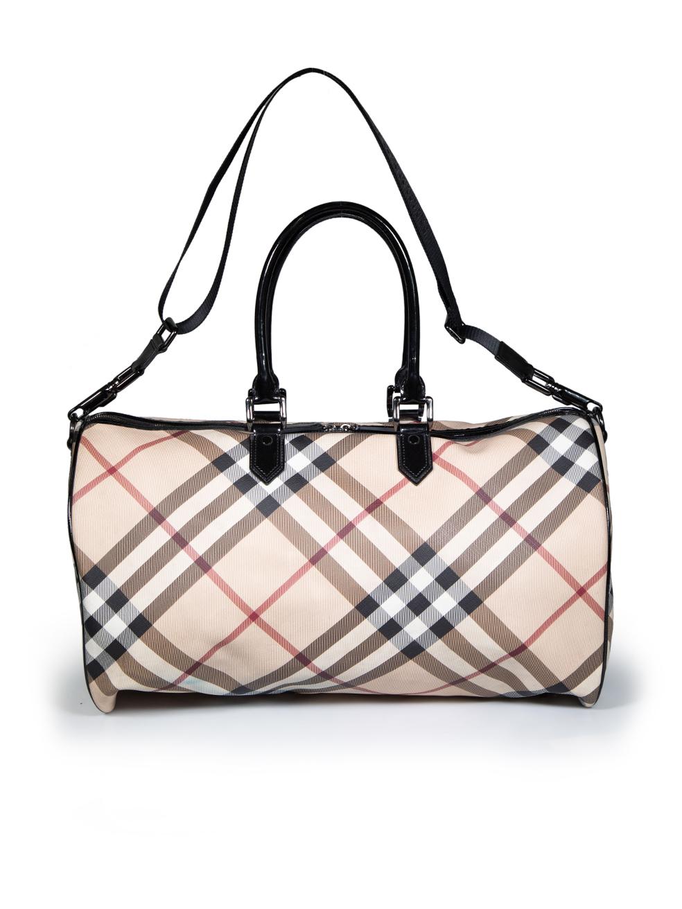 Burberry Beige Nova Check Duffle Bag In Good Condition For Sale In London, GB
