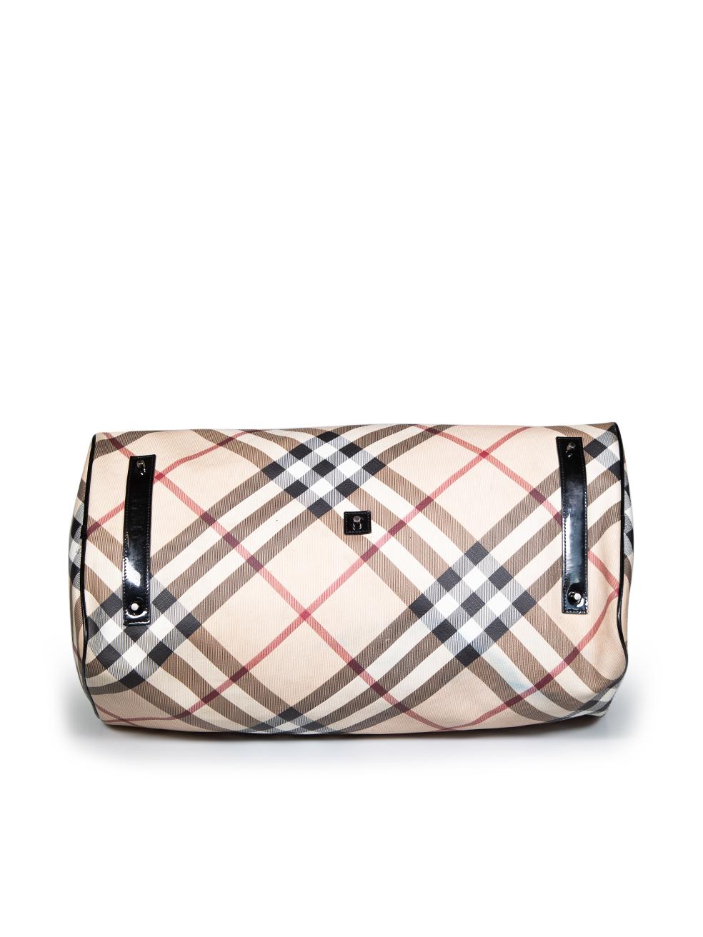 Women's Burberry Beige Nova Check Duffle Bag For Sale