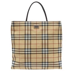 Used Burberry Beige Nova Check Tote Bag