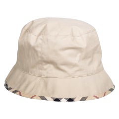 Burberry Beige Nova Check Trimmed Bucket Hat