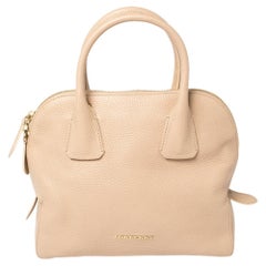 Burberry Beige Pebbled Leather Yorke Satchel