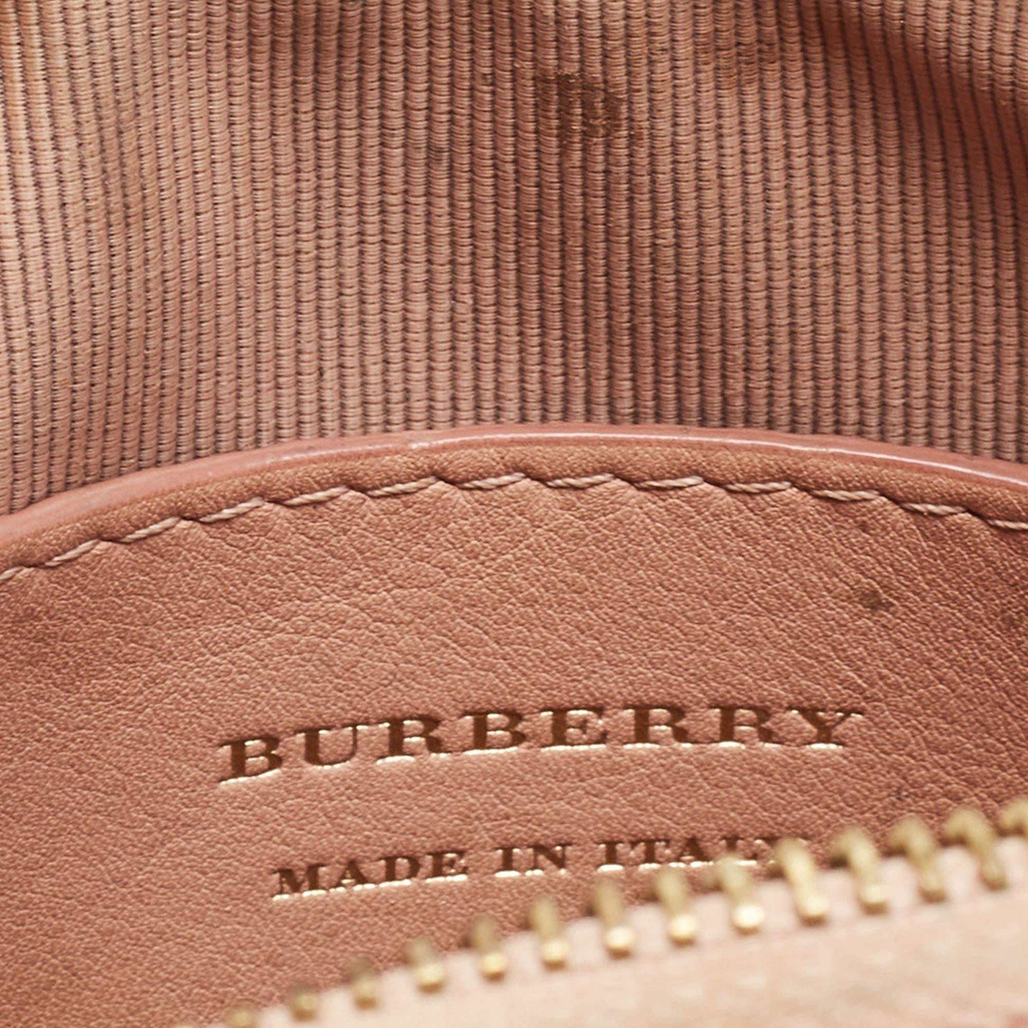 Burberry Beige/Pink 1983 Knight Check Canvas and Leather Link Camera Bag 7