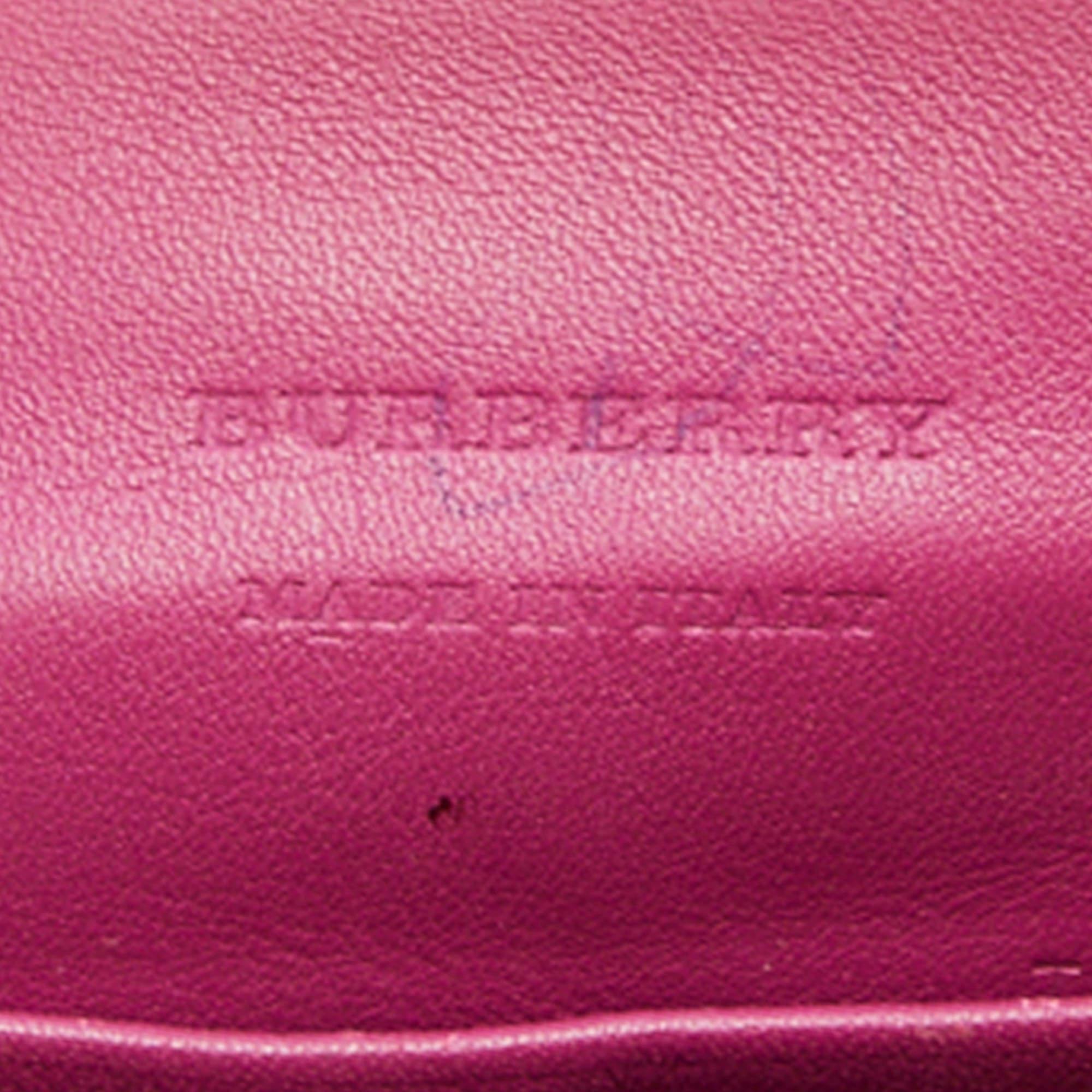 Burberry Beige/Pink Horseferry Check Canvas and Leather Peyton Crossbody Bag 6
