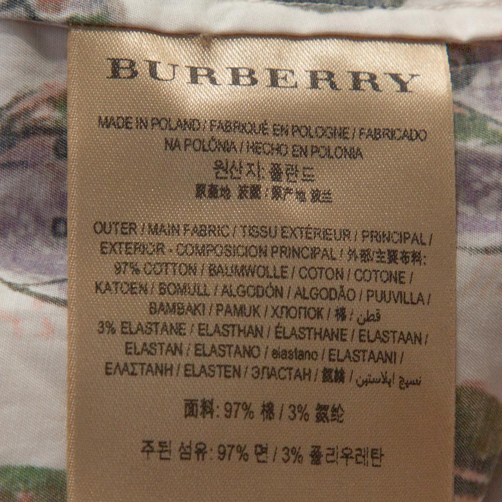 Burberry Beige Printed Cotton Ruffle Detail Alexa Shirt M 2