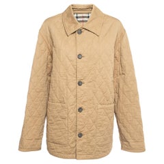 Burberry Beige Quilt Stitch Cotton Buttoned Jacket M