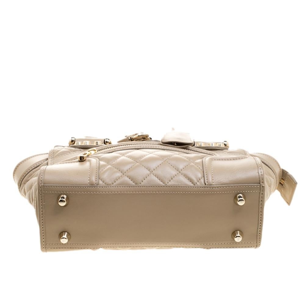 Women's Burberry Beige Quilted Leather Mini Manor Satchel
