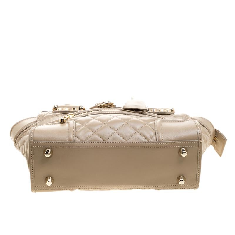 Burberry Beige Quilted Leather Mini Manor Satchel 2