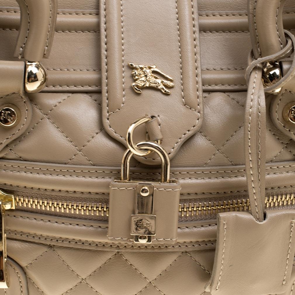 Burberry Beige Quilted Leather Mini Manor Satchel 1