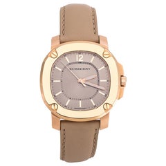 Used Burberry Beige Rose Gold Plated The Britain BBY1503 Women's Wristwatch 36 mm