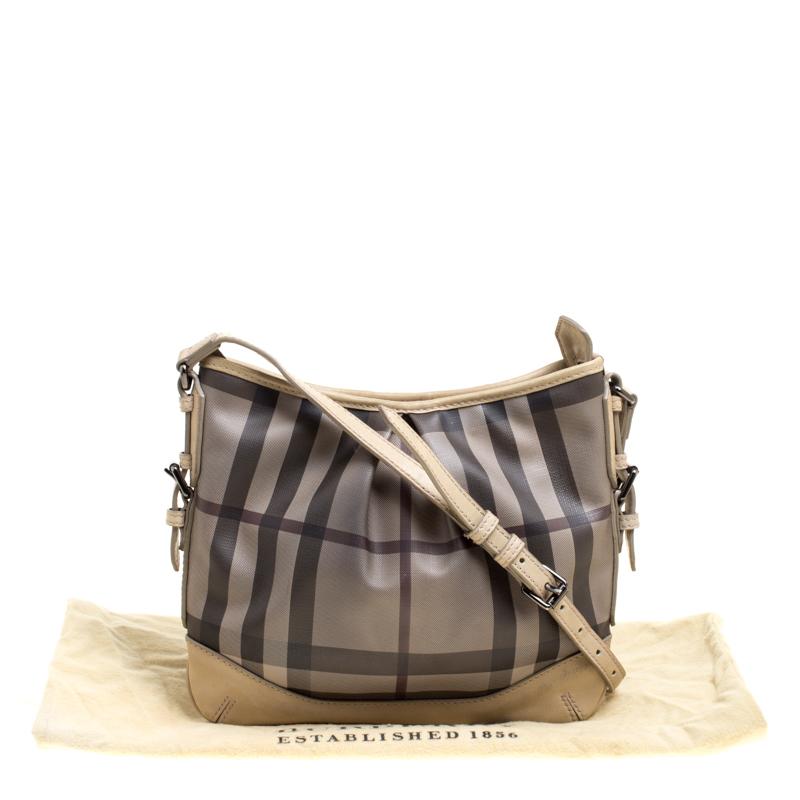 Burberry Beige Smoke Check PVC and Leather Crossbody Bag 9