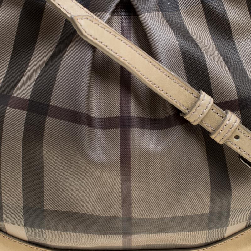 Burberry Beige Smoke Check PVC and Leather Crossbody Bag 1
