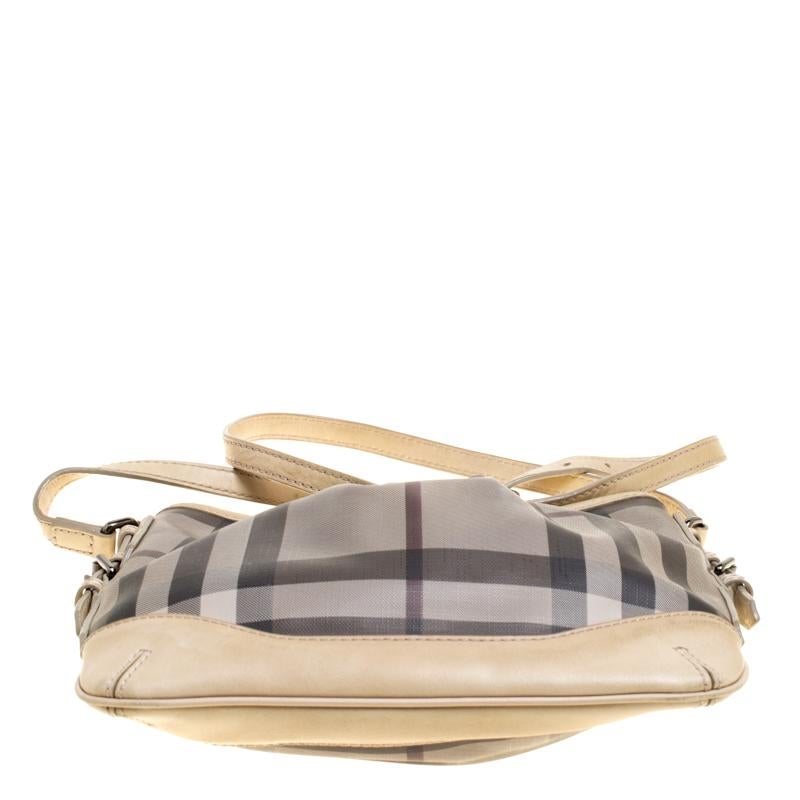 Burberry Beige Smoke Check PVC and Leather Crossbody Bag 2