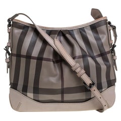 Burberry Beige Smoke Check PVC and Leather Hartham Crossbody Bag