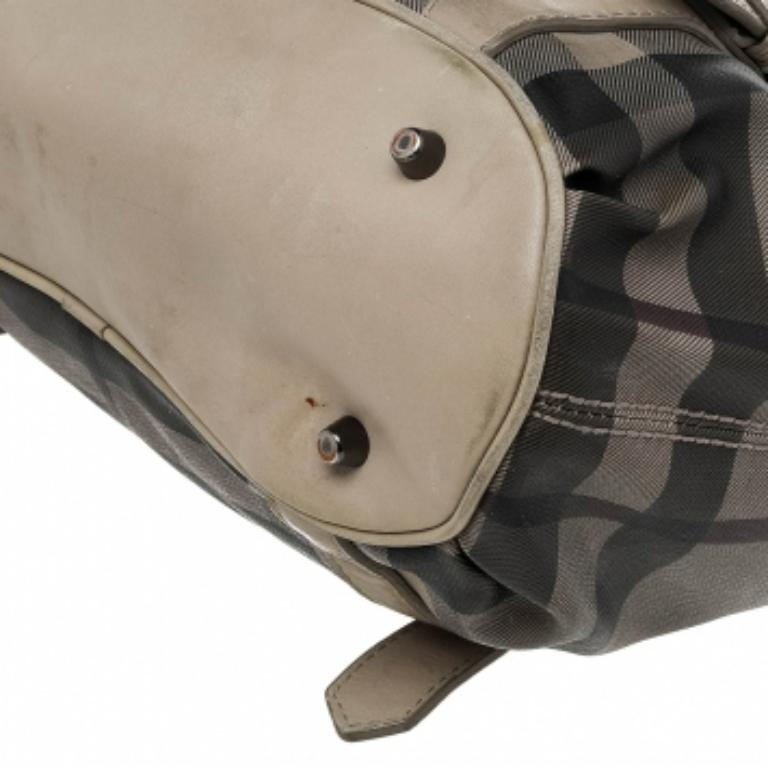 Burberry Beige Smoke Check PVC and Leather Northfield Tote 1