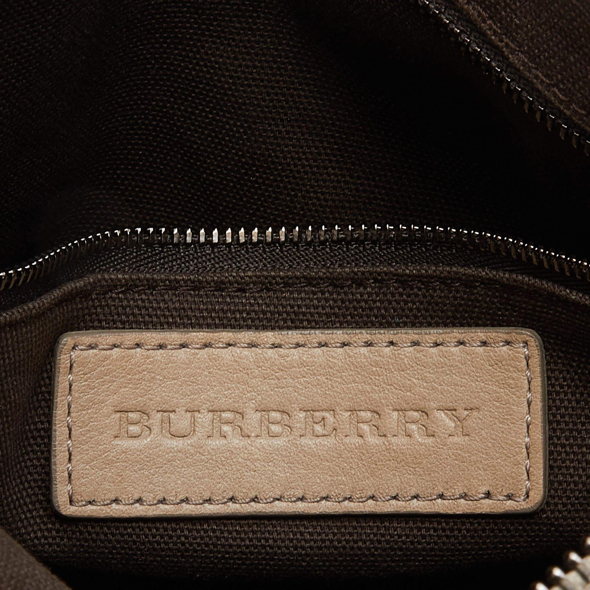 Burberry Beige Smoked Check PVC and Leather Chester Boston Bag 3