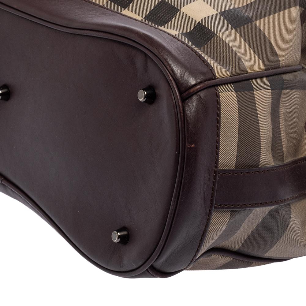 Burberry Beige Geräuchertes Karo PVC und Leder Walden Hobo 3