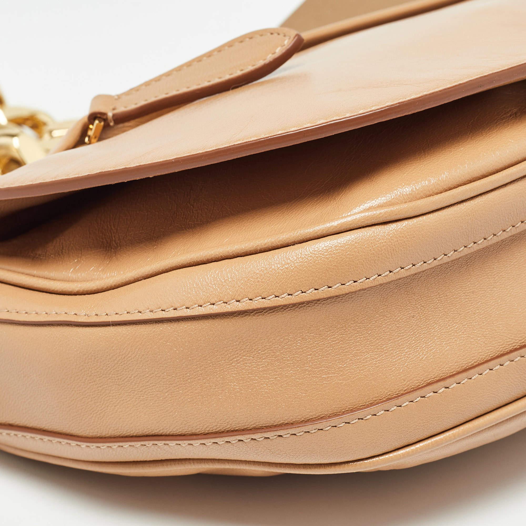 Burberry Beige Soft Leather Small Olympia Bag 5