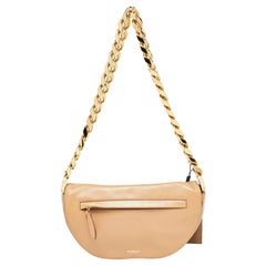 Borsa Olympia piccola in pelle morbida beige di Burberry