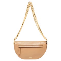 Burberry Beige Soft Leather Small Olympia Chain Shoulder Bag