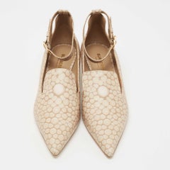 Burberry Beige Stingray Print Leather Brecon Pumps Size 38