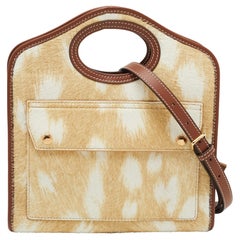 Burberry Beige/Tan Calfhair and Leather Mini Pocket Bag