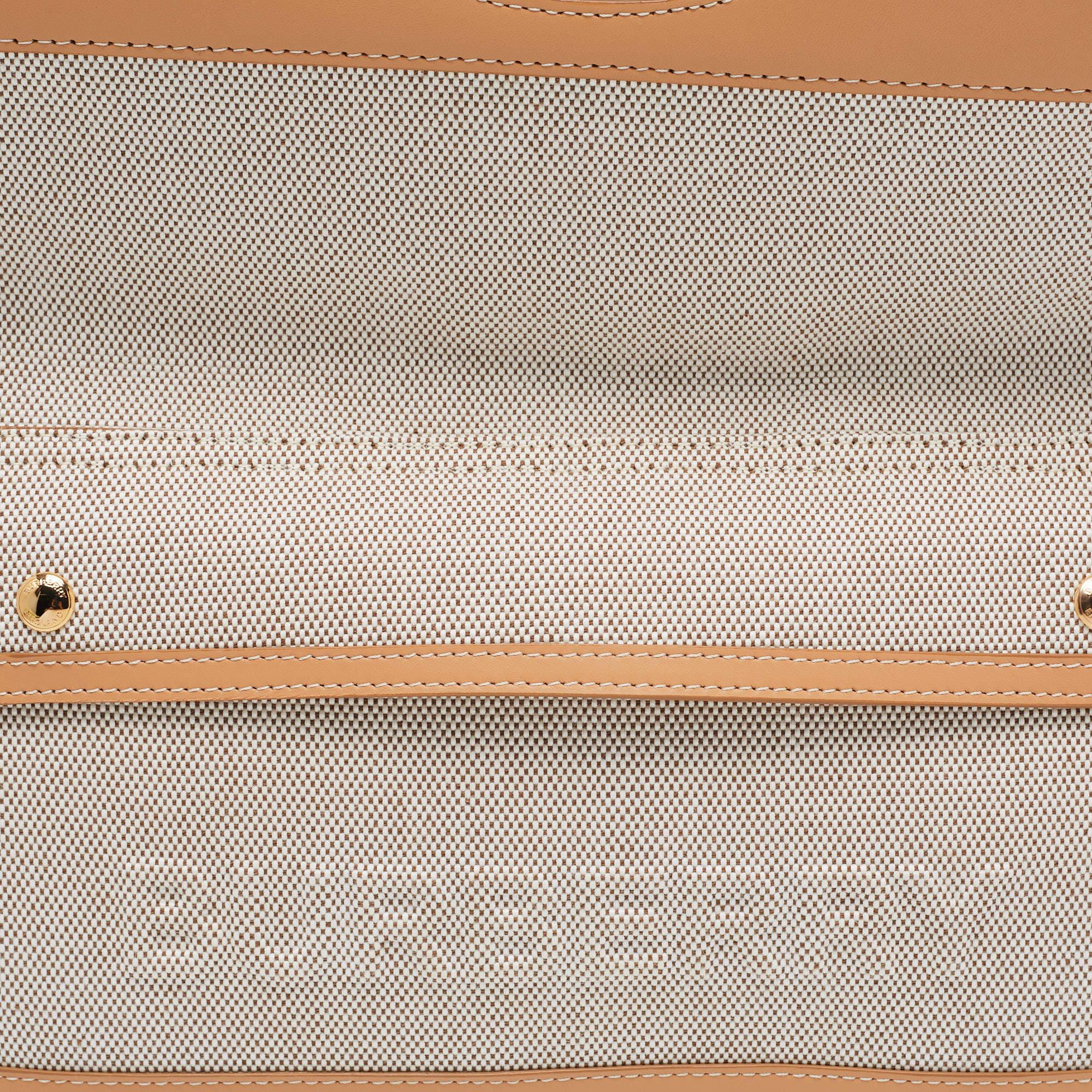 Burberry Beige/Tan Canvas and Leather Small Pocket Strap Clutch 6