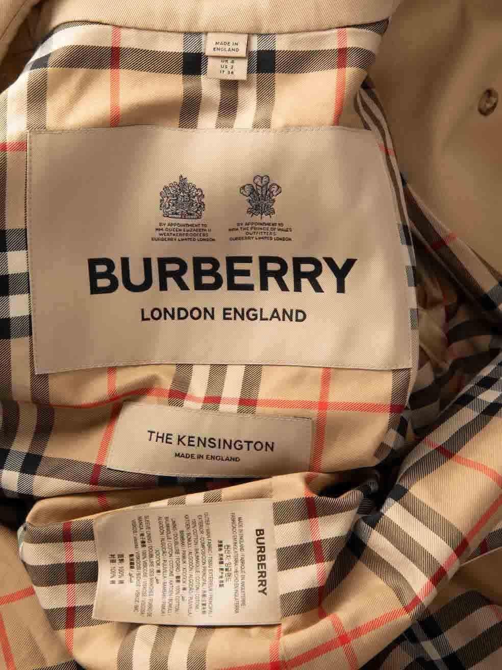 Burberry Beige The Kensington Belted Trench Coat Size XXS For Sale 4