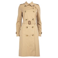 Burberry Beige The Kensington Belted Trench Coat Talla XXS