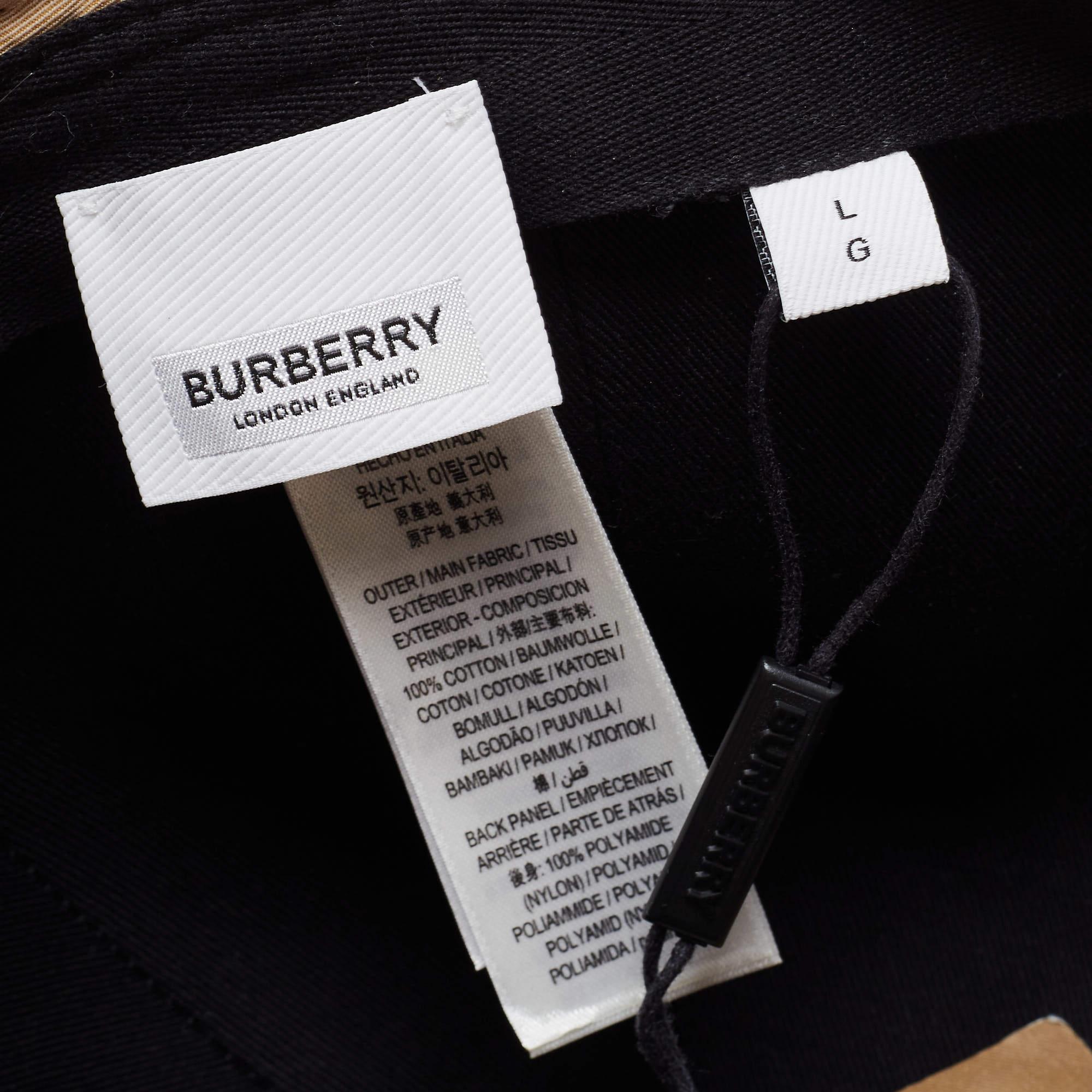 Burberry Beige Trucker Reconstructed Cotton Baseball Cap L For Sale 2