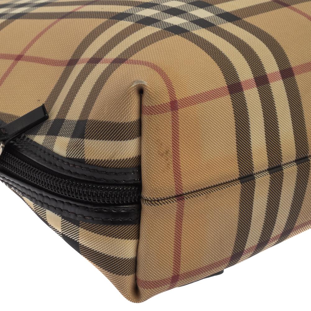 Burberry Beige Vintage Check Coated Canvas Backpack 3