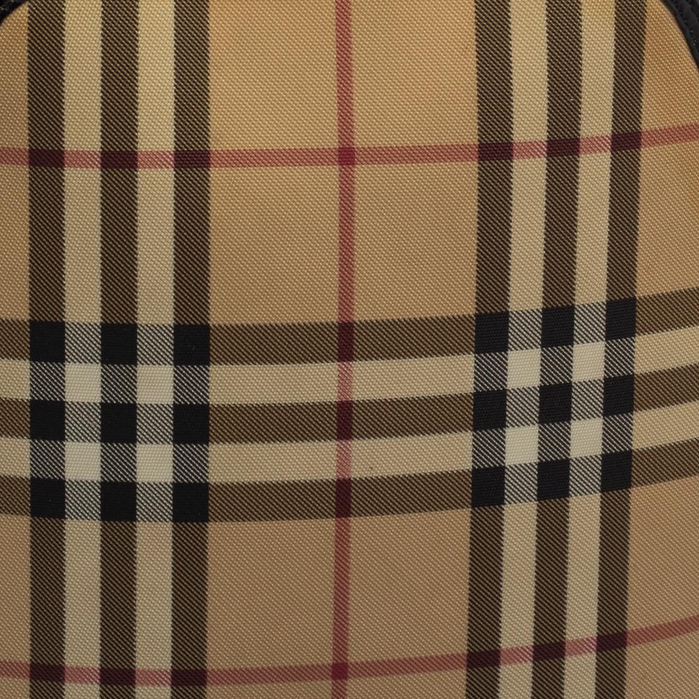Burberry Beige Vintage Check Coated Canvas Backpack 1