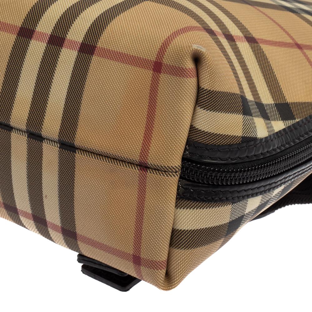 Burberry Beige Vintage Check Coated Canvas Backpack 2