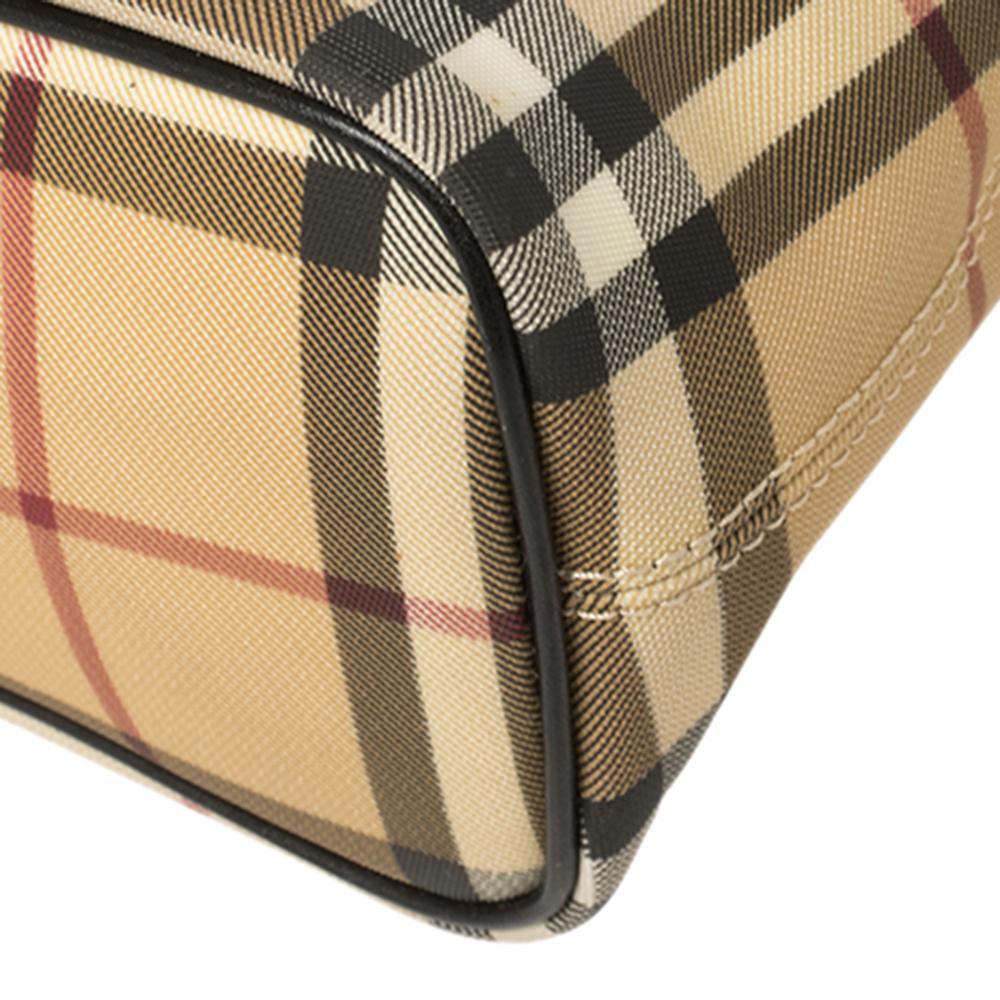 Burberry Beige Vintage Check PVC und Leder Tote 7