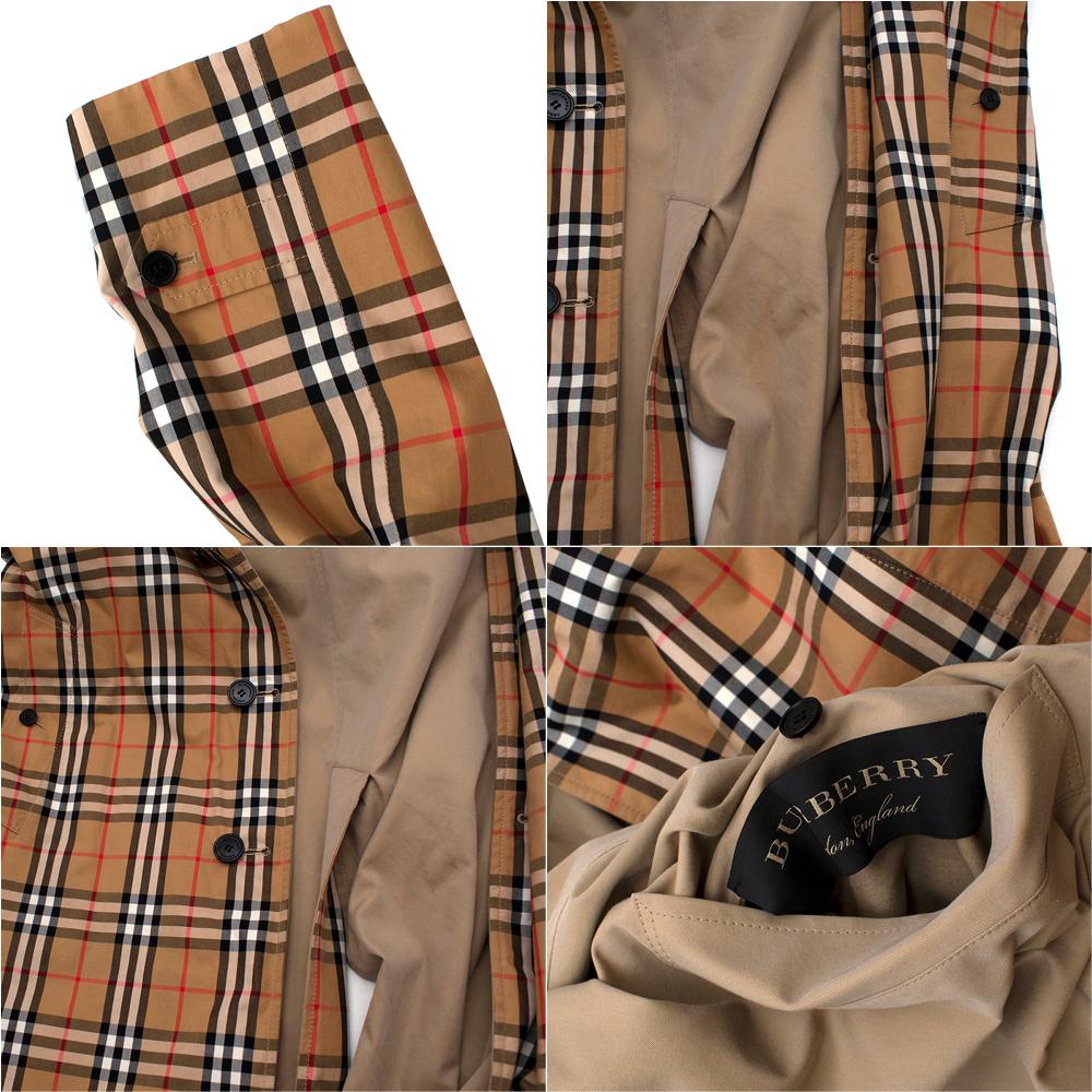 Burberry Beige/Vintage Check Reversible Single Breasted Trench Coat  - EU46 For Sale 2