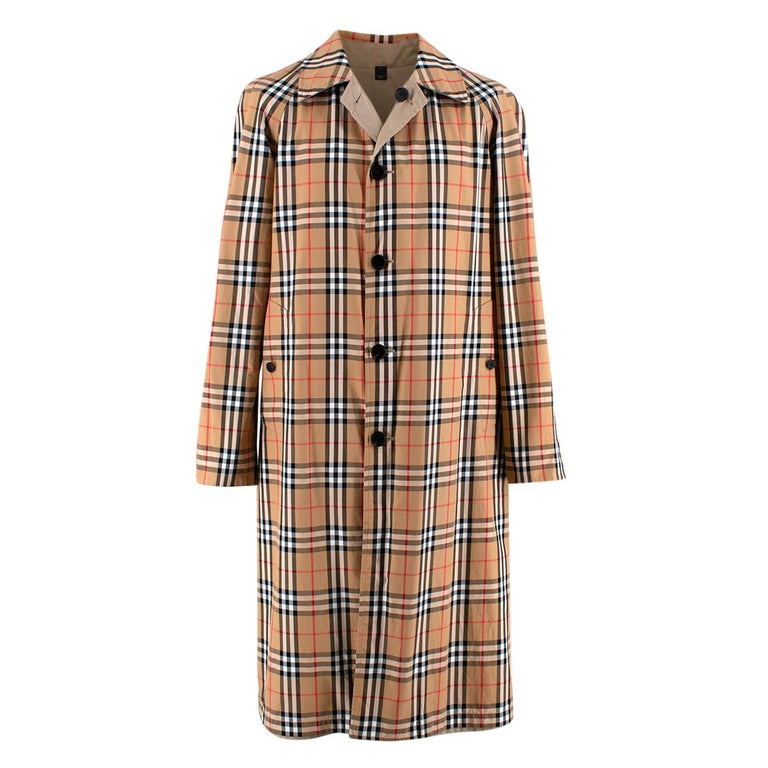 Burberry Beige/Vintage Check Reversible Single Breasted Trench