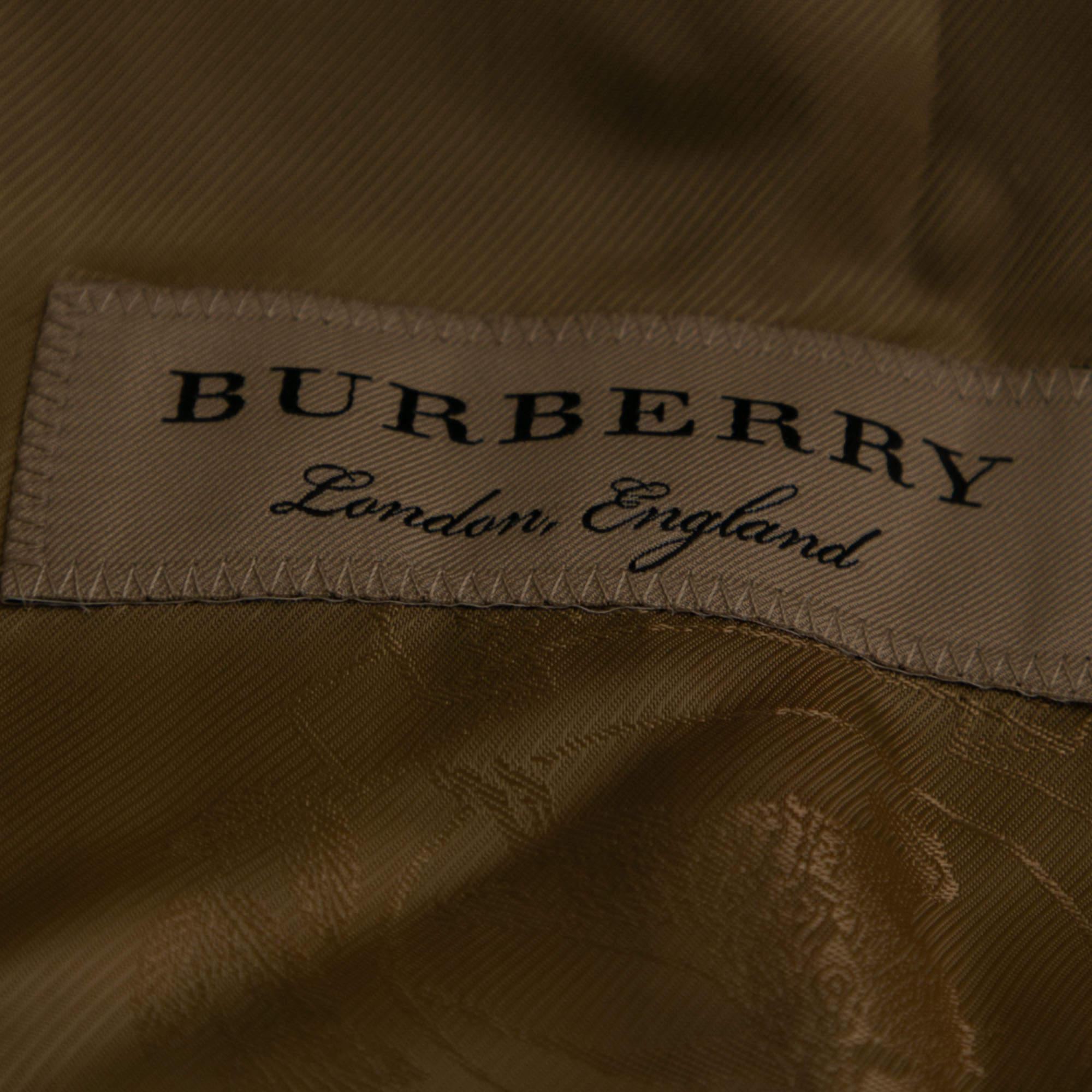Burberry Beige Vintage Check Wool Single Breasted Tailored Blazer M In New Condition For Sale In Dubai, Al Qouz 2