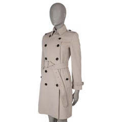 BURBERRY beige wool cashmere KENSINGTON TRENCH Coat Jacket 6 XS