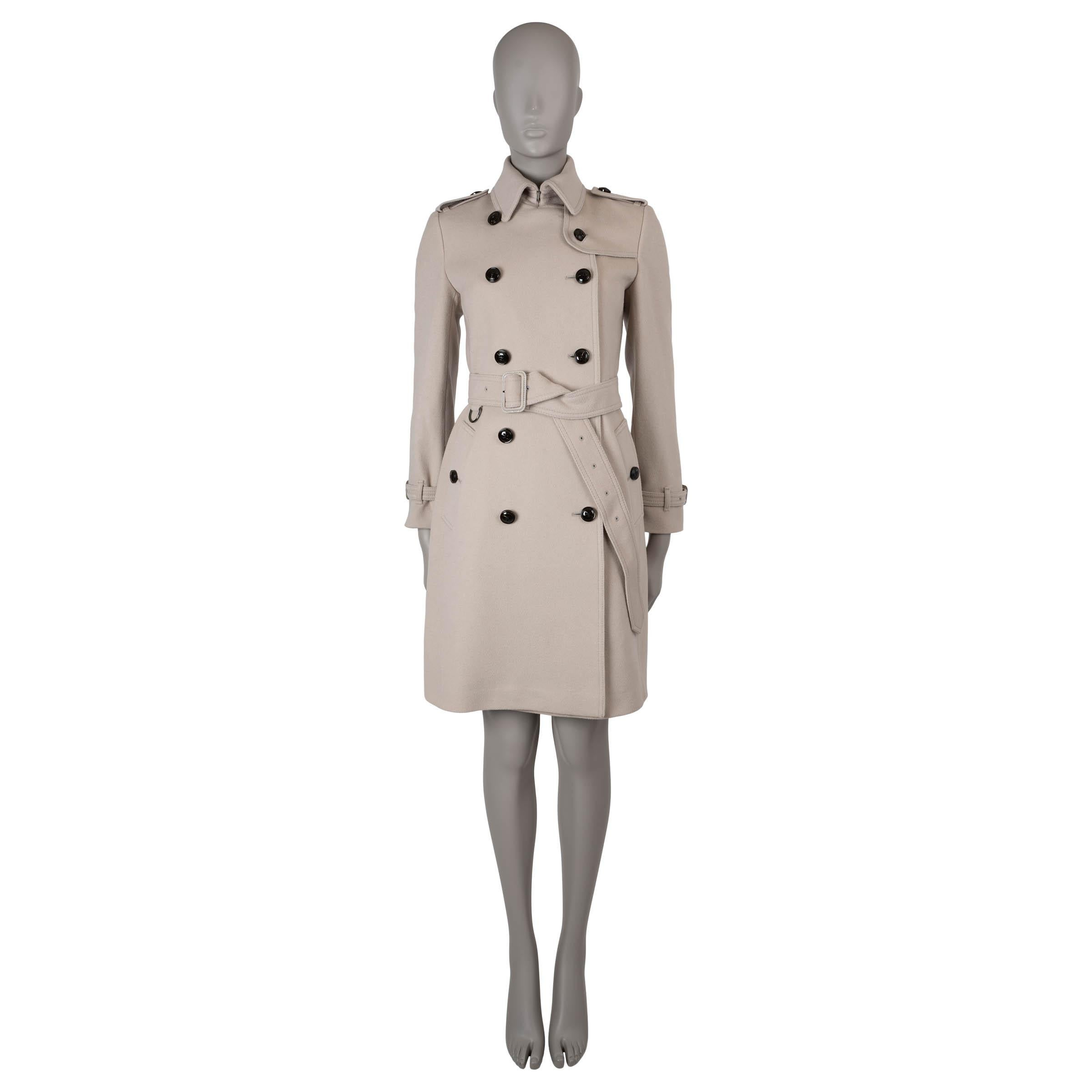 BURBERRY beige Wolle Kaschmir KENSINGTON TRENCH Mantel Jacke 6 XS Damen im Angebot