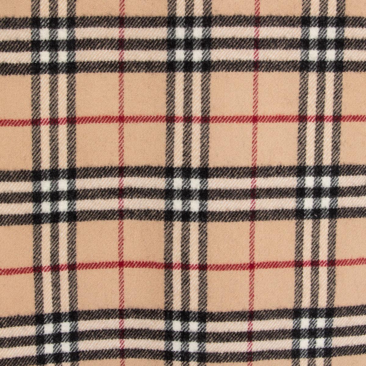 Women's or Men's BURBERRY beige wool & cashmere TARTAN CHECK Shawl Scarf