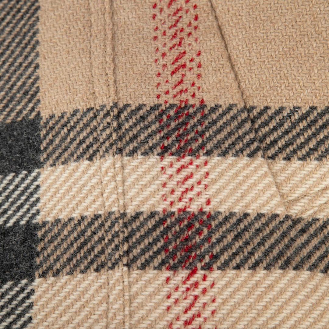 Women's Burberry Beige Wool Nova Check Mid-Length Coat Size XS