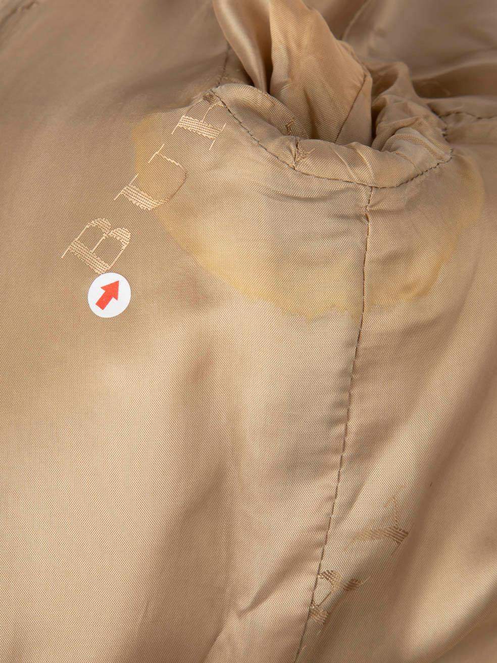 Burberry Beige Wool Nova Check Mid-Length Coat Size XS 4