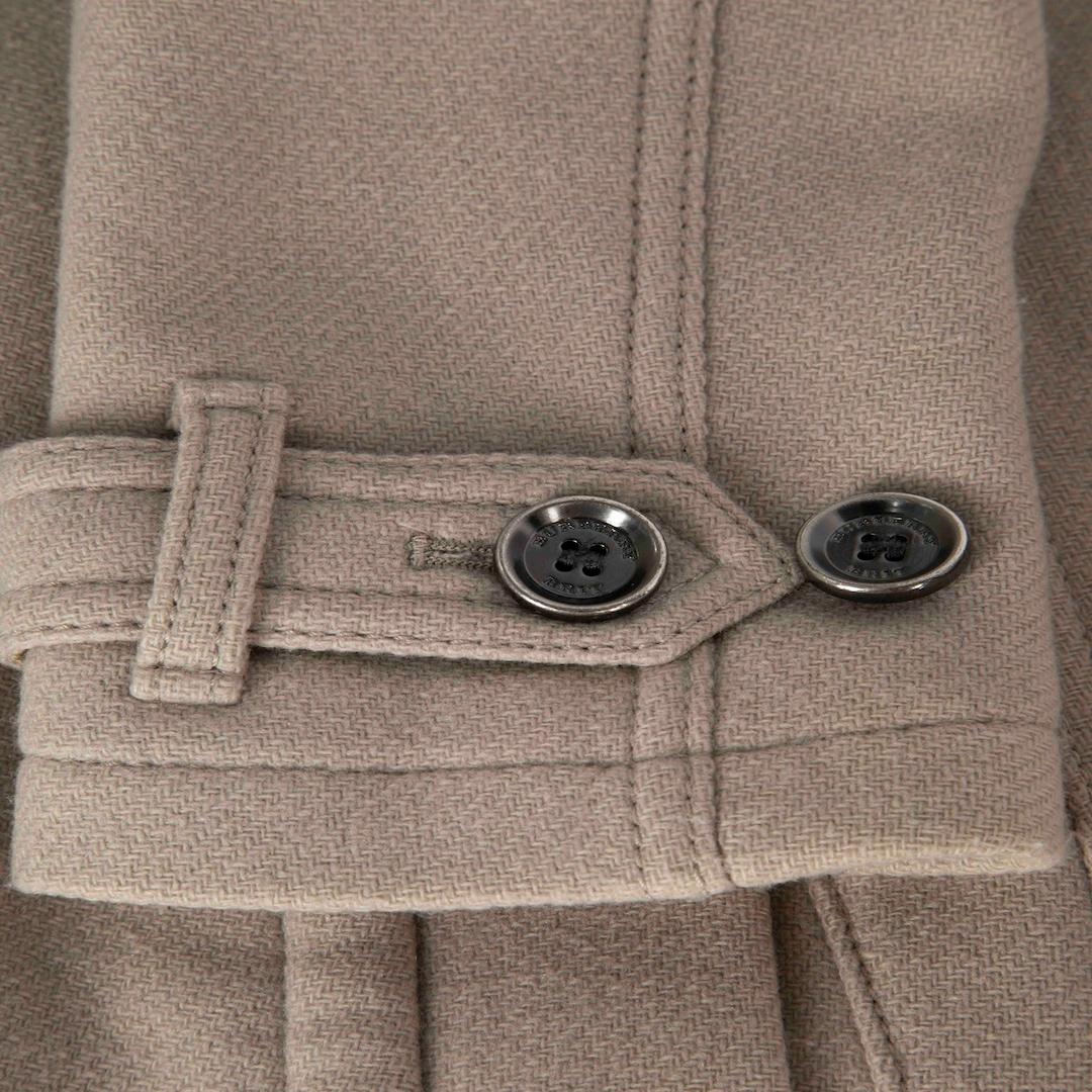 Burberry Beige Wool Single Breasted Belted Coat Size XXS In Good Condition For Sale In London, GB