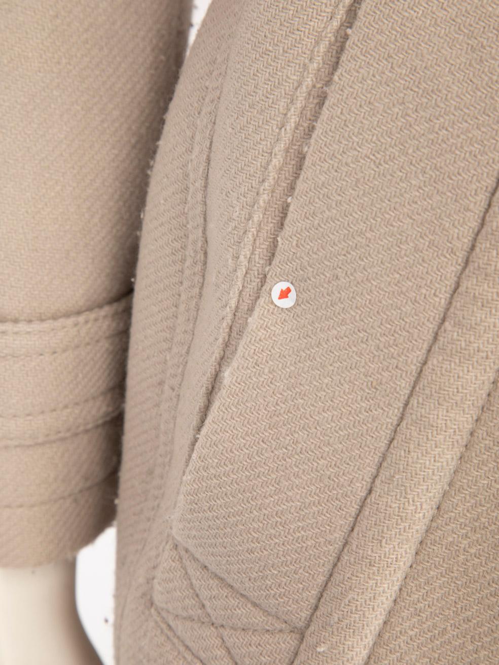 Women's Burberry Beige Wool Single Breasted Belted Coat Size XXS For Sale