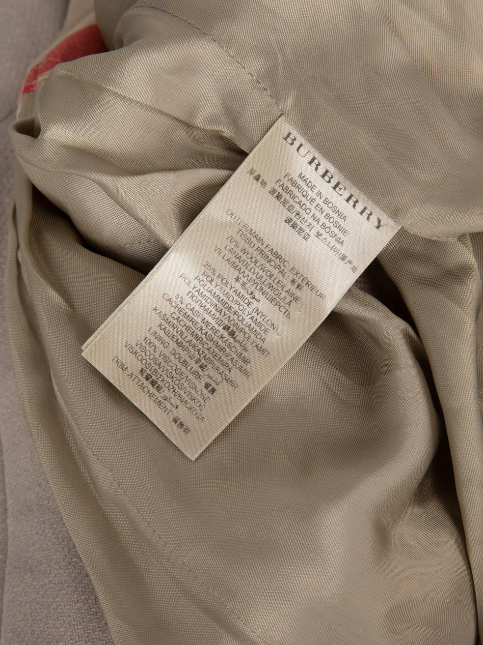 Burberry Beige Wool Single Breasted Belted Coat Size XXS For Sale 5