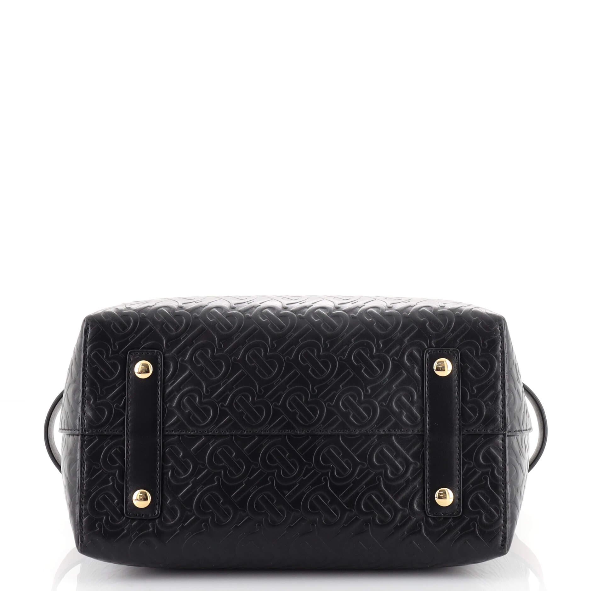 Burberry Belt Tote Monogram Embossed Leather Small 1