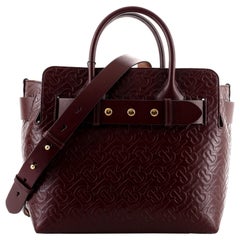 Burberry Belt Tote Monogram Embossed Leather Small
