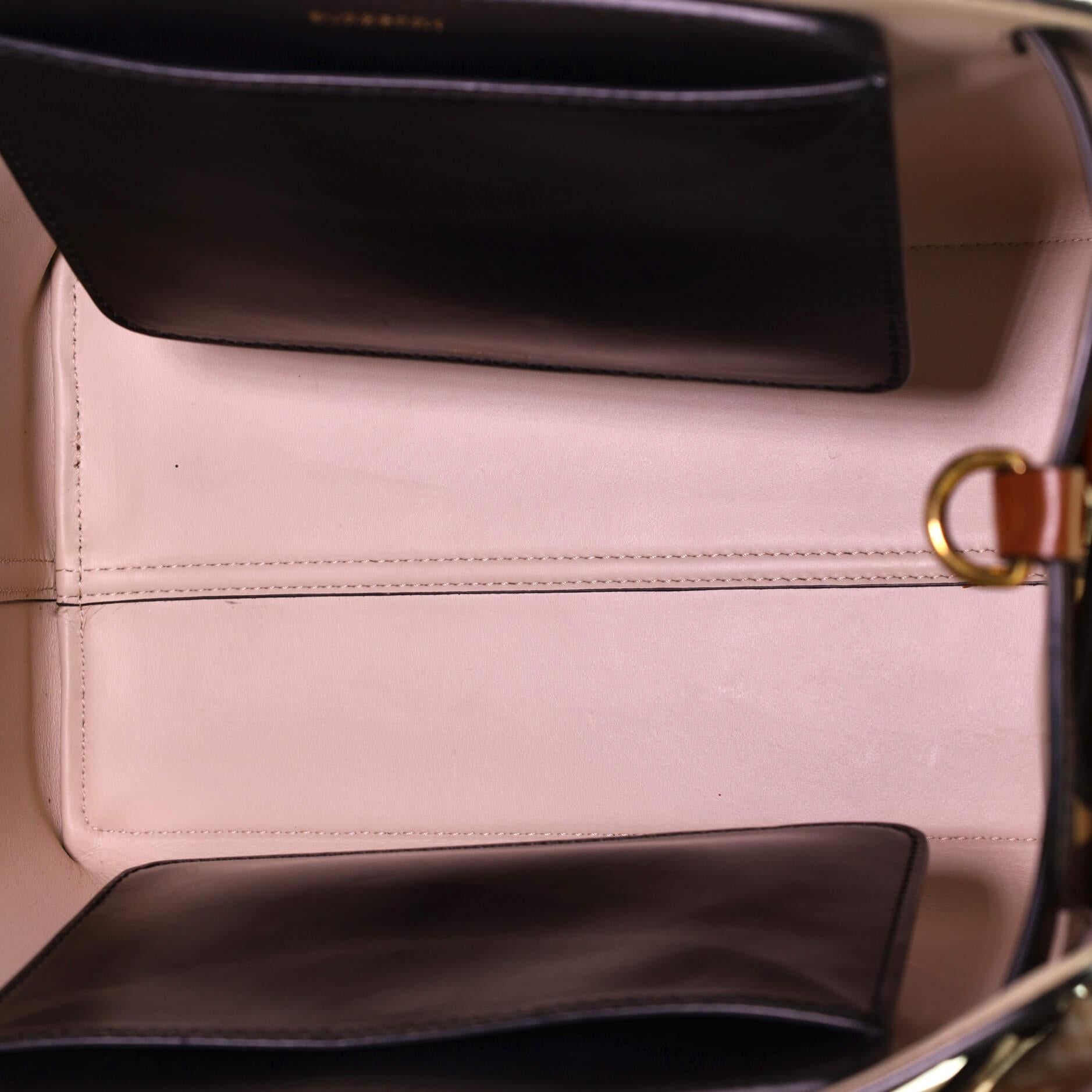 Brown Burberry Belt Tote Vintage Check Canvas Small