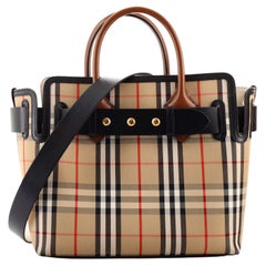 Burberry Belt Tote Vintage Check Canvas Small