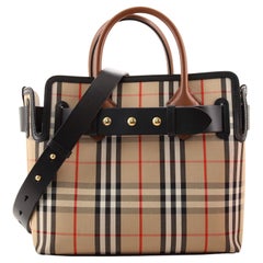 Burberry Belt Tote Vintage Check Canvas Small