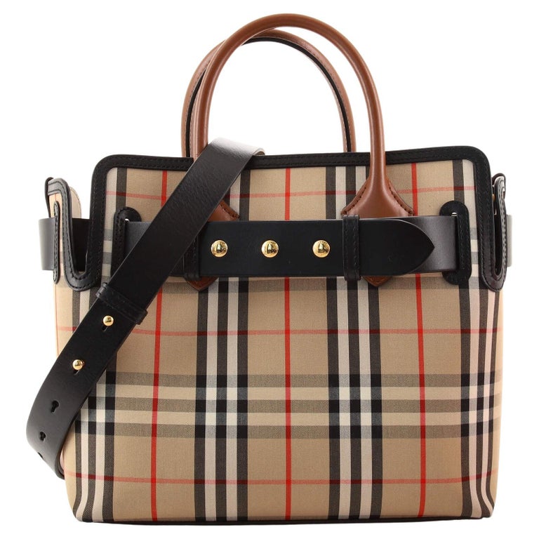 Burberry Belt Tote Vintage Check Canvas Small at 1stDibs